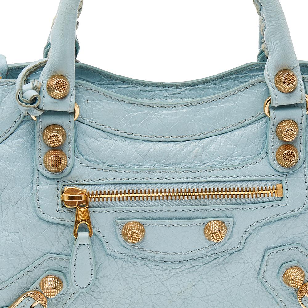 Balenciaga LogoPrint Shopping Mini Bag  Blue for Women